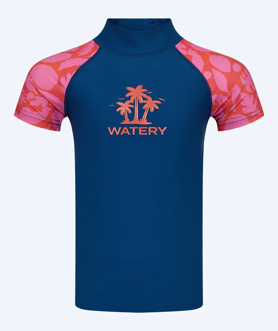 Watery UV-shirt for kids - Osiris Short Sleeve Rashguard - Pink/dark blue - Image 3