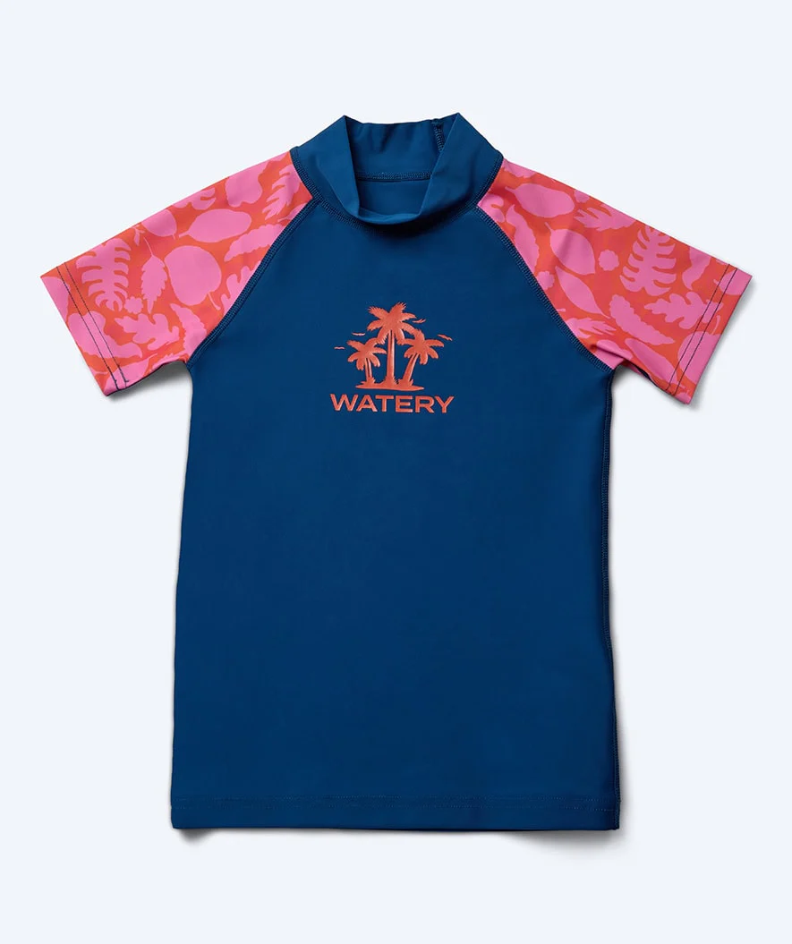 Watery UV-shirt for kids - Osiris Short Sleeve Rashguard - Pink/dark blue - Image 4
