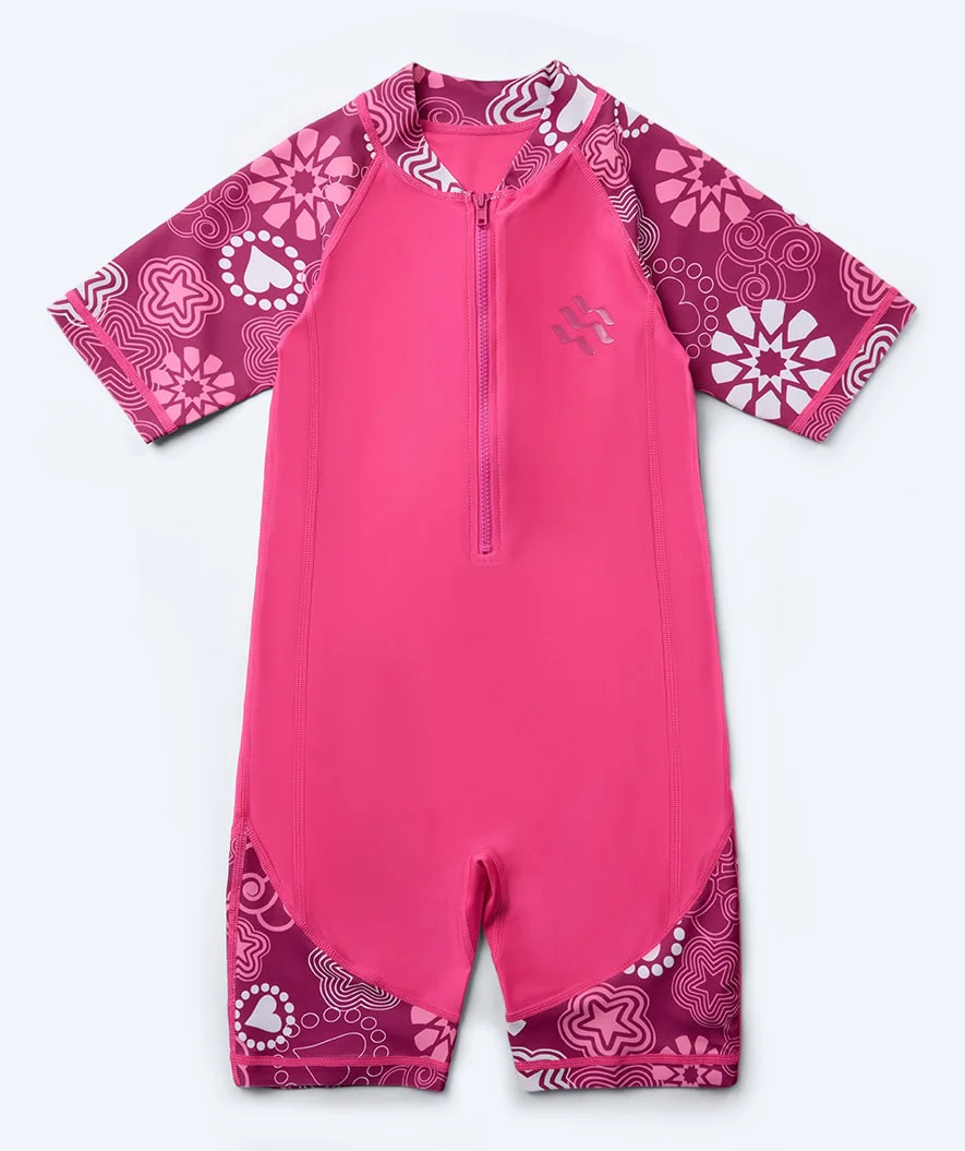 Watery UV-suit for children - Athena Short Sleeve Rashguard - Pink - Image 4