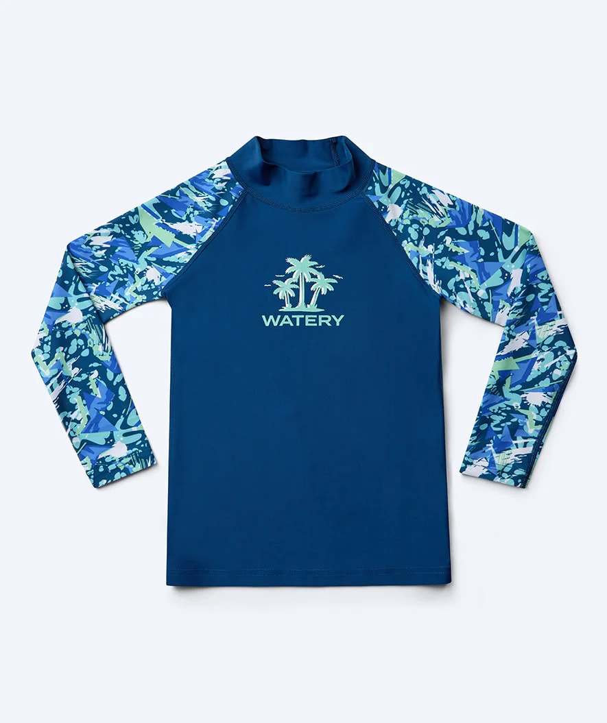 Watery UV-shirt for kids - Katsu Long Sleeve Rashguard - Light blue/dark blue - Image 11