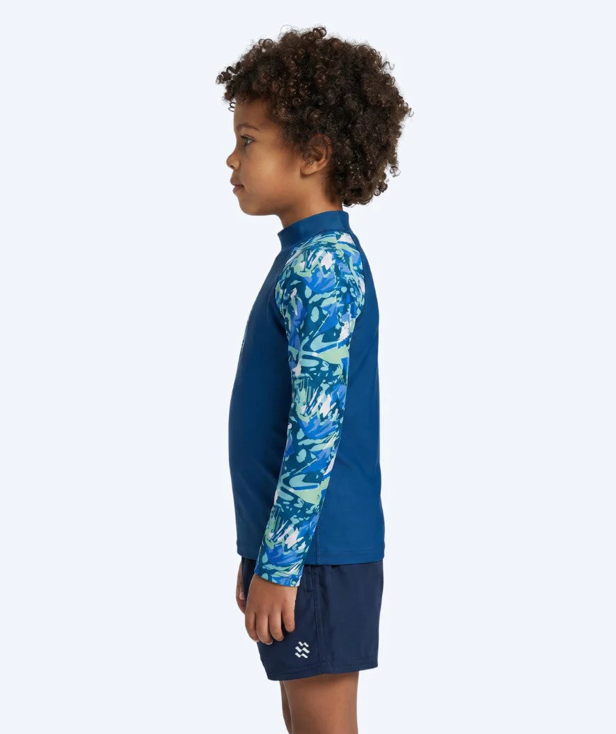 Watery UV-shirt for kids - Katsu Long Sleeve Rashguard - Light blue/dark blue - Image 3