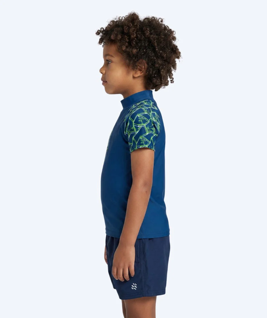 Watery UV-shirt for kids - Katsu Short Sleeve Rashguard - Green/dark blue - Image 3