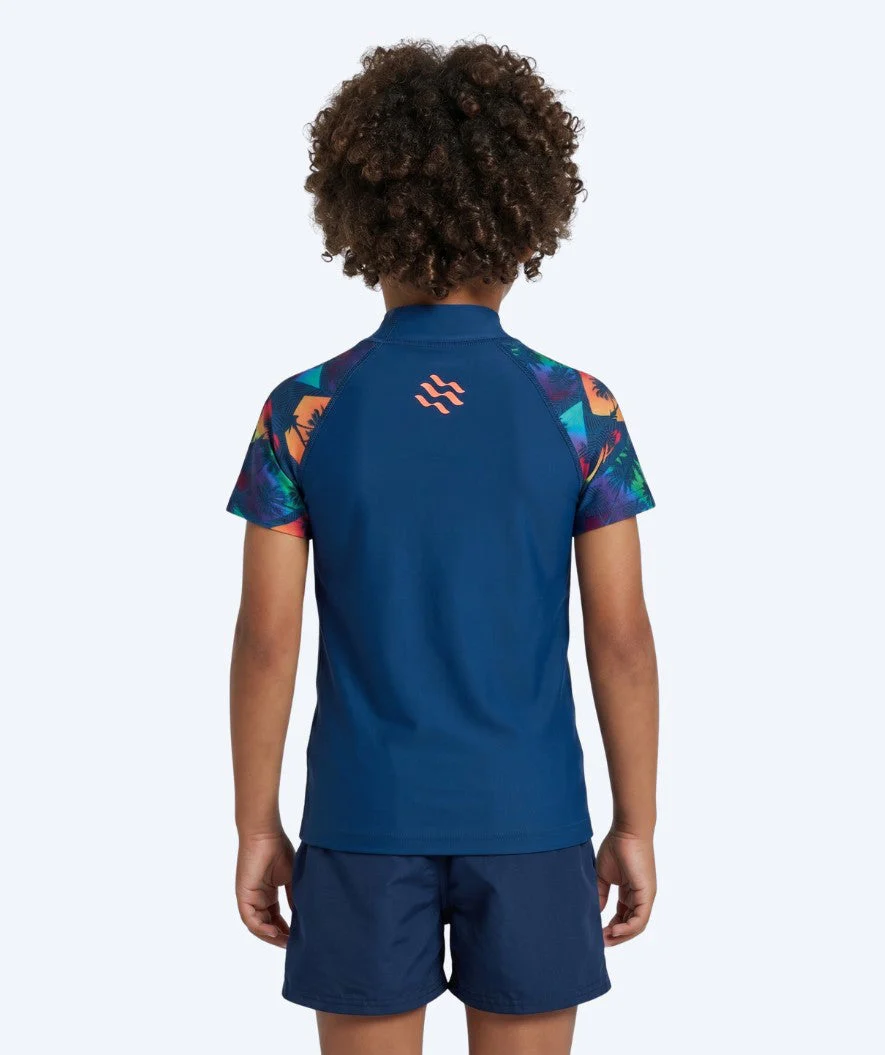 Watery UV-shirt for kids - Katsu Short Sleeve Rashguard - Multi/dark blue - Image 2