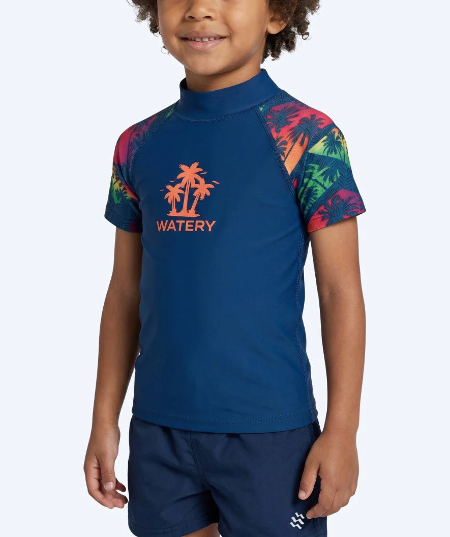 Watery UV-shirt for kids - Katsu Short Sleeve Rashguard - Multi/dark blue - Image 3
