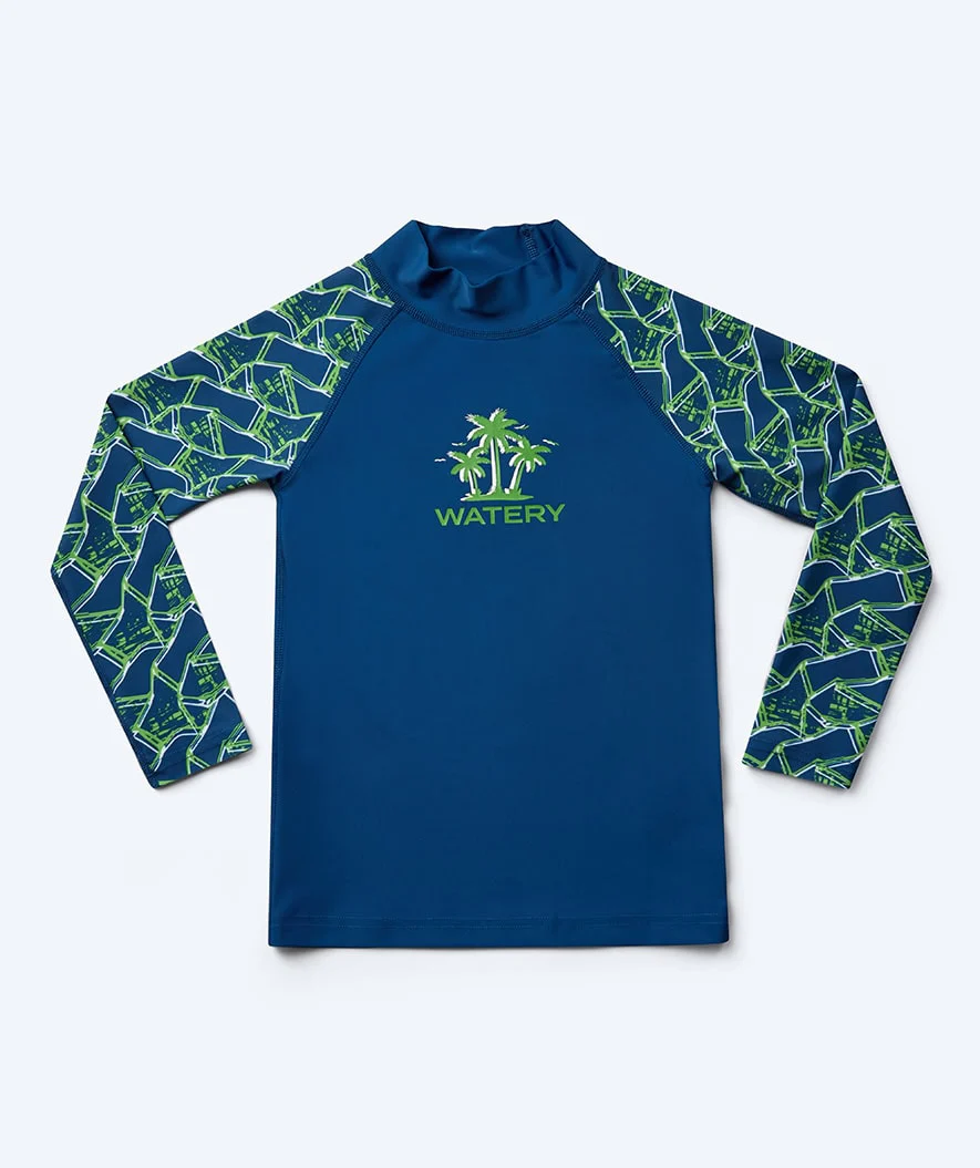 Watery UV-shirt for kids - Katsu Long Sleeve Rashguard - Green/dark blue - Image 10