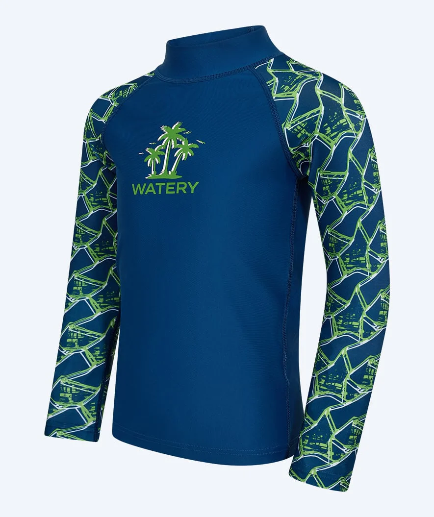 Watery UV-shirt for kids - Katsu Long Sleeve Rashguard - Green/dark blue - Image 7