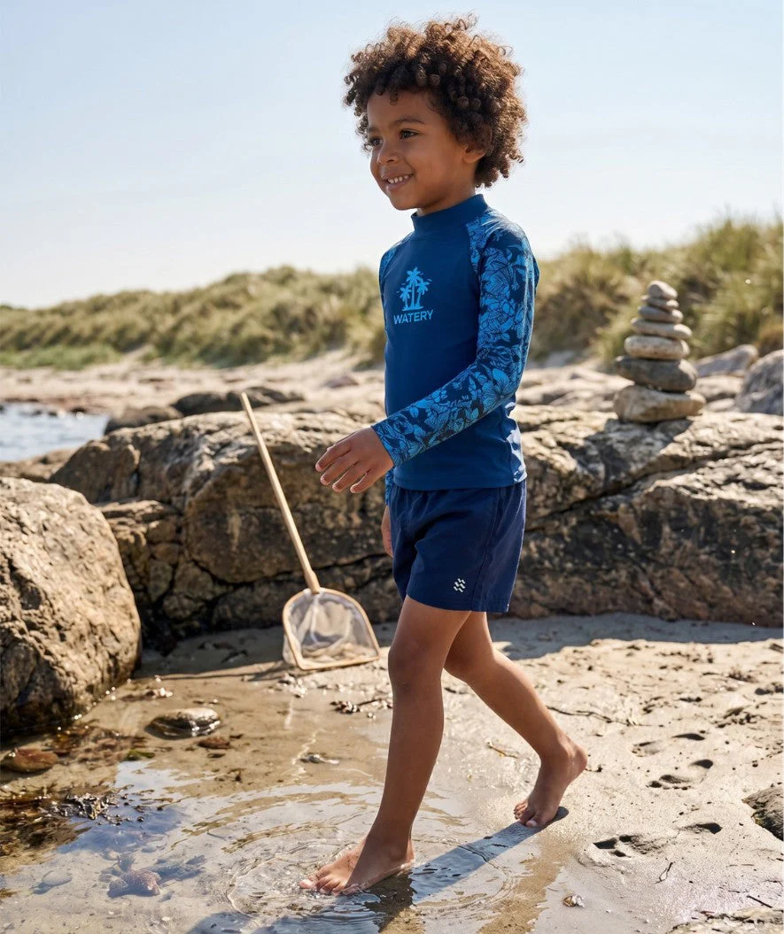 Watery UV-shirt for kids - Katsu Long Sleeve Rashguard - Blue/dark blue - Image 4