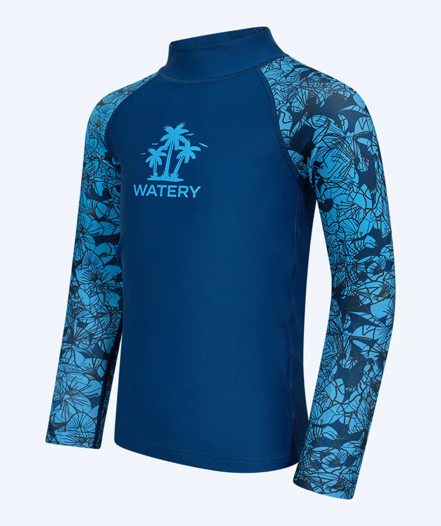 Watery UV-shirt for kids - Katsu Long Sleeve Rashguard - Blue/dark blue - Image 7