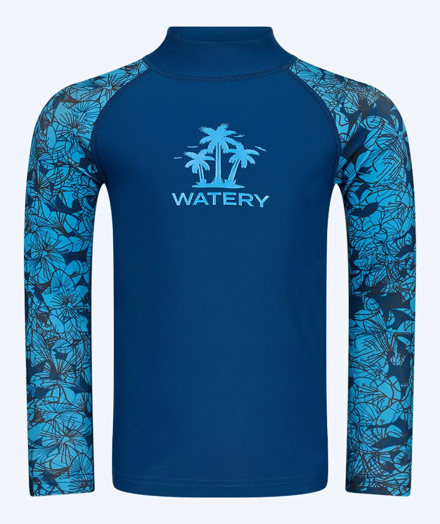 Watery UV-shirt for kids - Katsu Long Sleeve Rashguard - Blue/dark blue - Image 9
