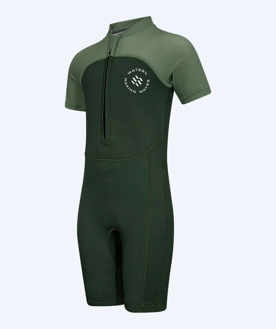 Watery UV wetsuit for kids - Calypso Shorty - Green/light green - Image 5