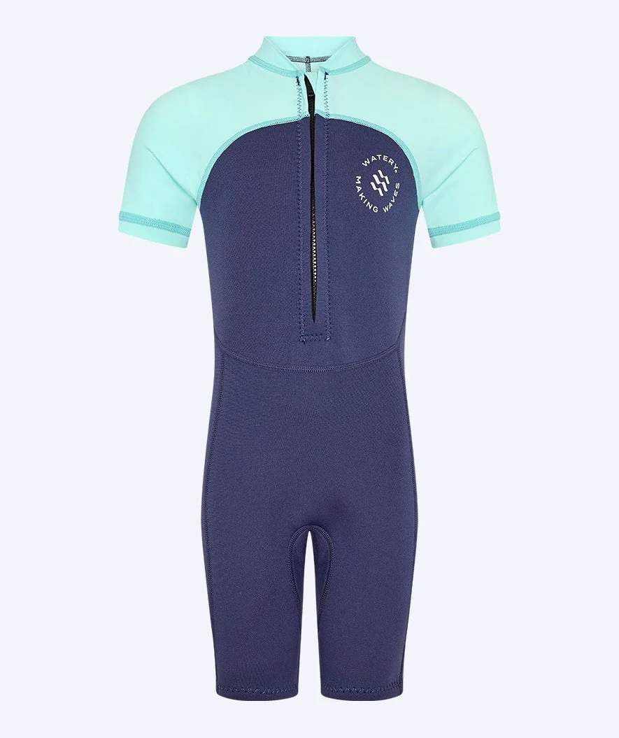 Watery UV wetsuit for kids - Calypso Shorty - Atlantic Turquoise - Image 2