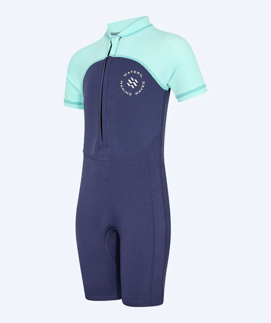 Watery UV wetsuit for kids - Calypso Shorty - Atlantic Turquoise - Image 5