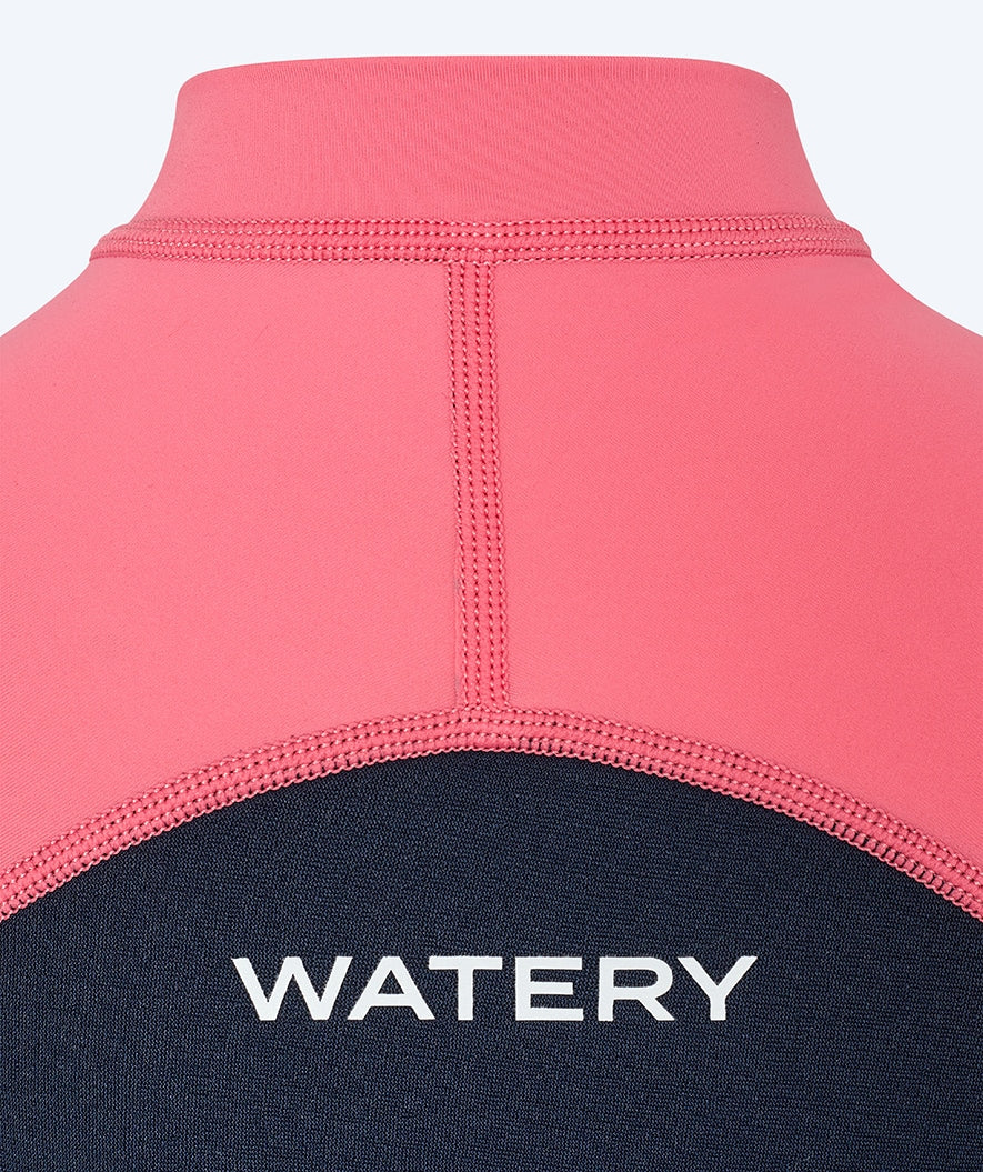 Watery UV wetsuit for kids - Calypso Shorty - Coral/dark blue - Image 10