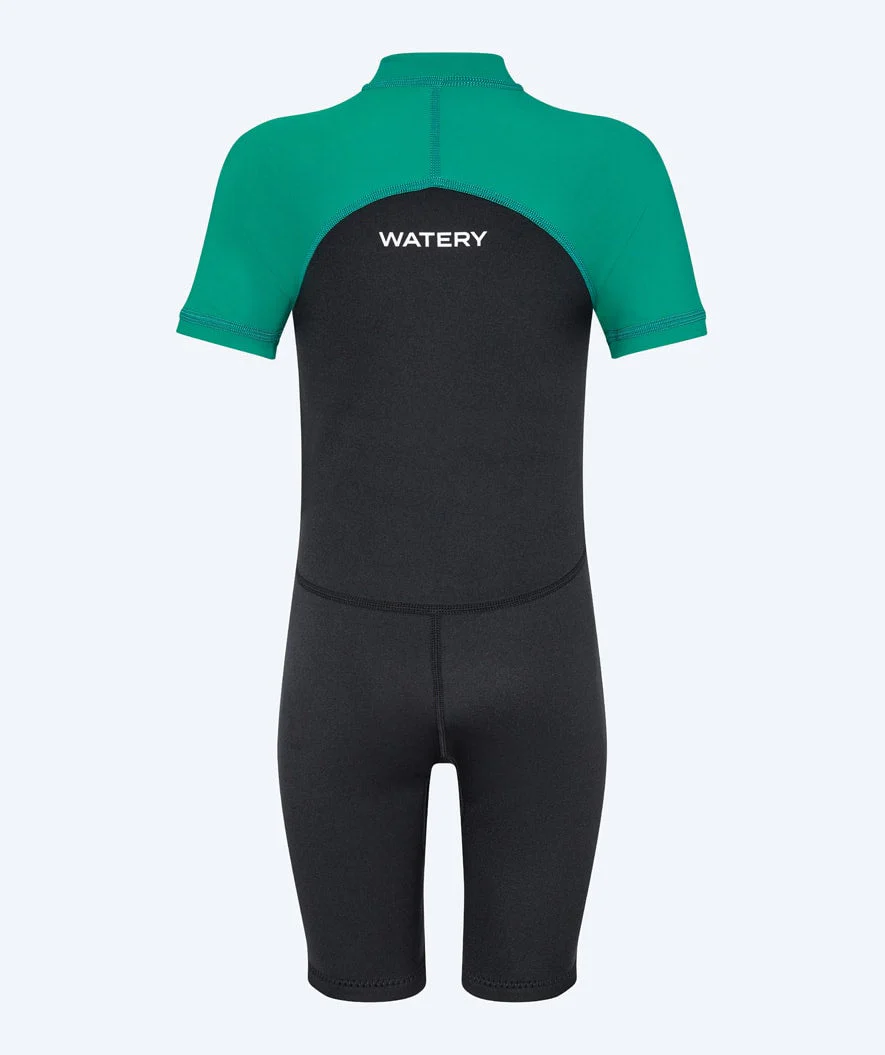 Watery UV wetsuit for kids - Calypso Shorty - Green/black - Image 5