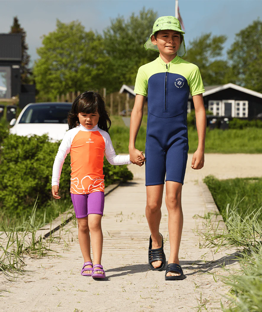 Watery UV wetsuit for kids - Calypso Shorty - Grey/black - Image 14