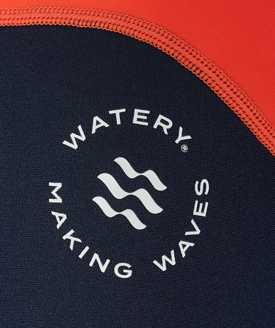 Watery UV wetsuit for kids - Calypso Shorty - Orange/blue - Image 16