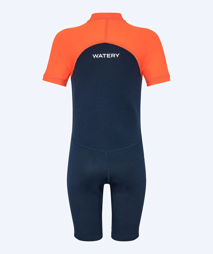 Watery UV wetsuit for kids - Calypso Shorty - Orange/blue - Image 4