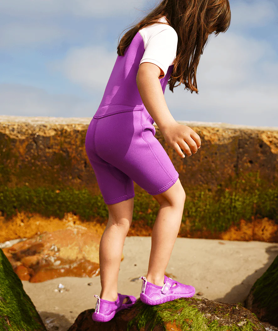 Watery UV wetsuit for kids - Calypso Shorty - Orange/blue - Image 9