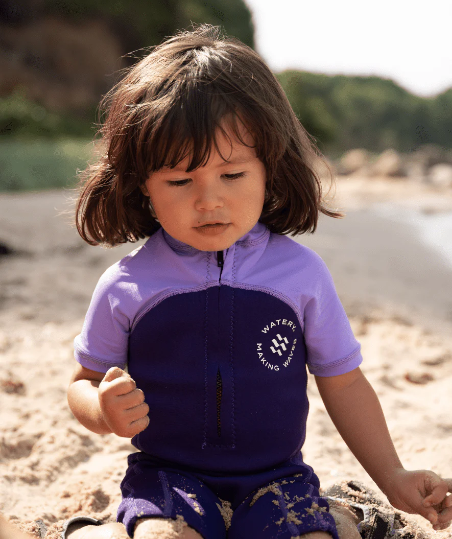 Watery UV wetsuit for kids - Calypso Shorty - Purple - Image 13