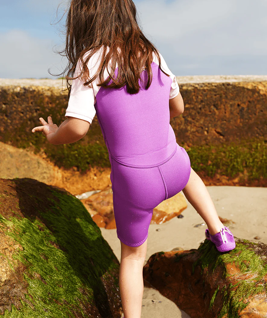 Watery UV wetsuit for kids - Calypso Shorty - Purple - Image 17