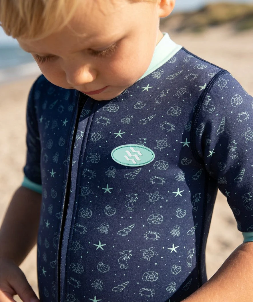 Watery wetsuit for kids - Baia Full-Body - Atlantic Turquoise - Image 4