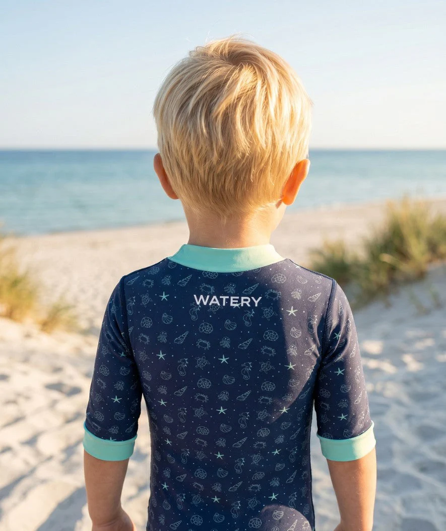 Watery wetsuit for kids - Baia Full-Body - Atlantic Turquoise - Image 5
