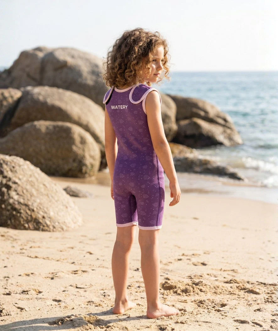 Watery wetsuit for kids - Baia Shorty - Atlantic Purple - Image 7