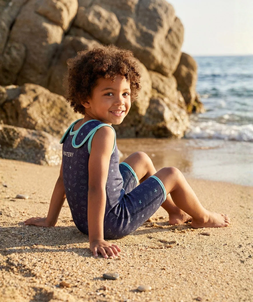 Watery wetsuit for kids - Baia Shorty - Atlantic Turquoise - Image 11