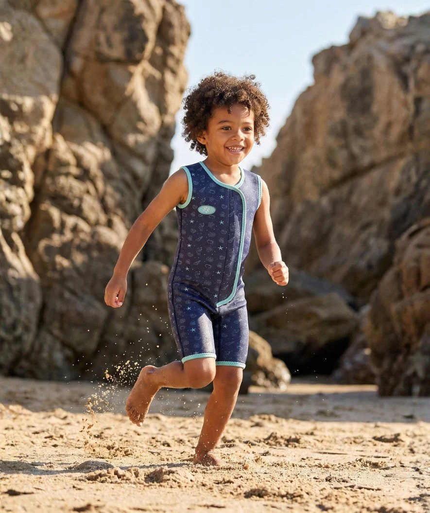 Watery wetsuit for kids - Baia Shorty - Atlantic Turquoise - Image 4