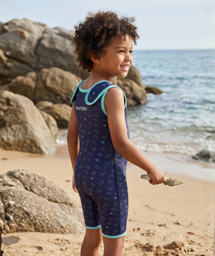 Watery wetsuit for kids - Baia Shorty - Atlantic Turquoise - Image 5
