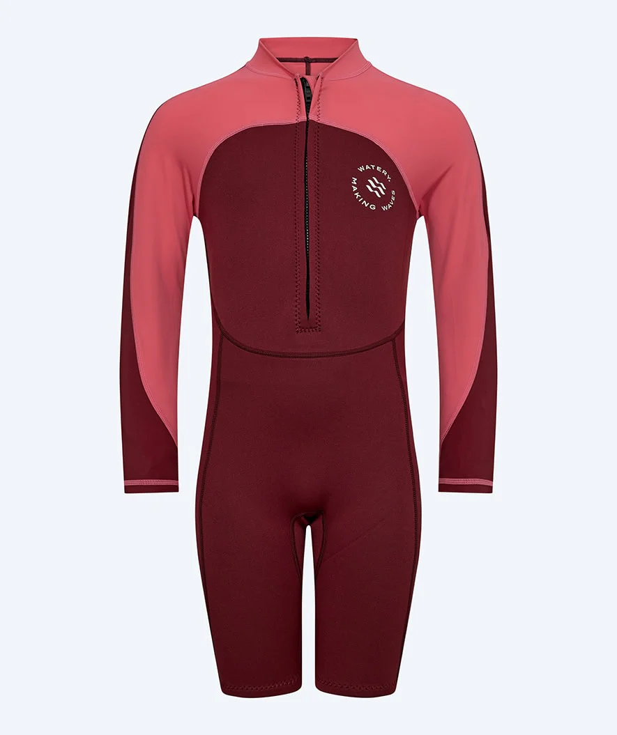 Watery UV wetsuit for kids - Calypso Long Sleeve - Red/pink - Image 2