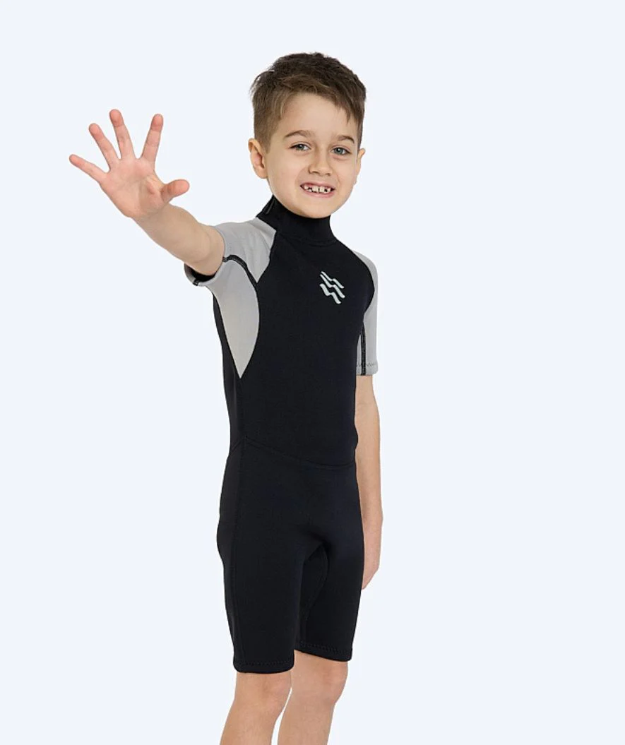 Watery wetsuit for kids - Short Sleeve Duncan (3mm) - Black - Image 2