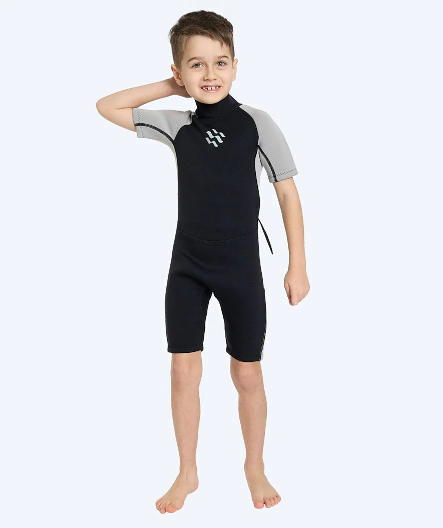 Watery wetsuit for kids - Short Sleeve Duncan (3mm) - Black - Image 4