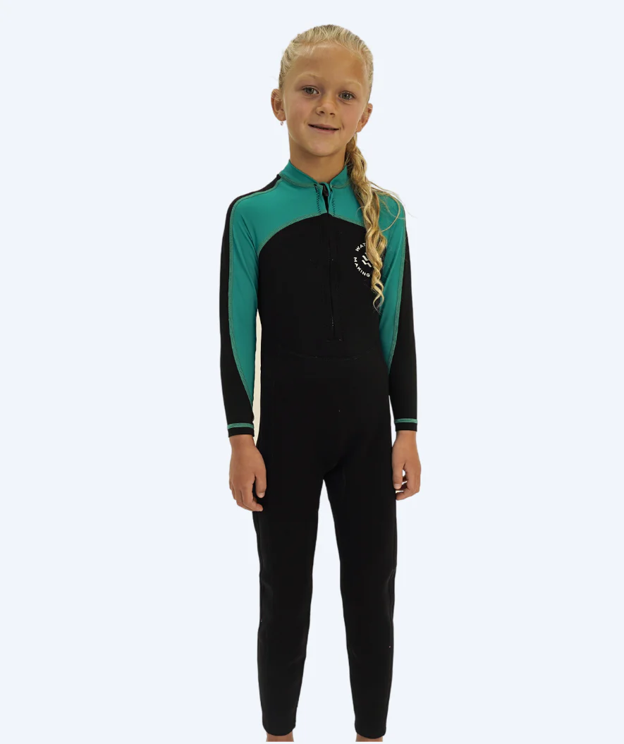 Watery UV wetsuit for kids - Calypso Full-Body - Green/black - Image 15
