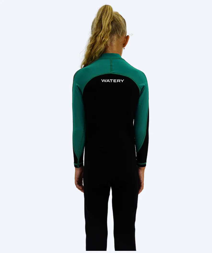 Watery UV wetsuit for kids - Calypso Full-Body - Green/black - Image 16