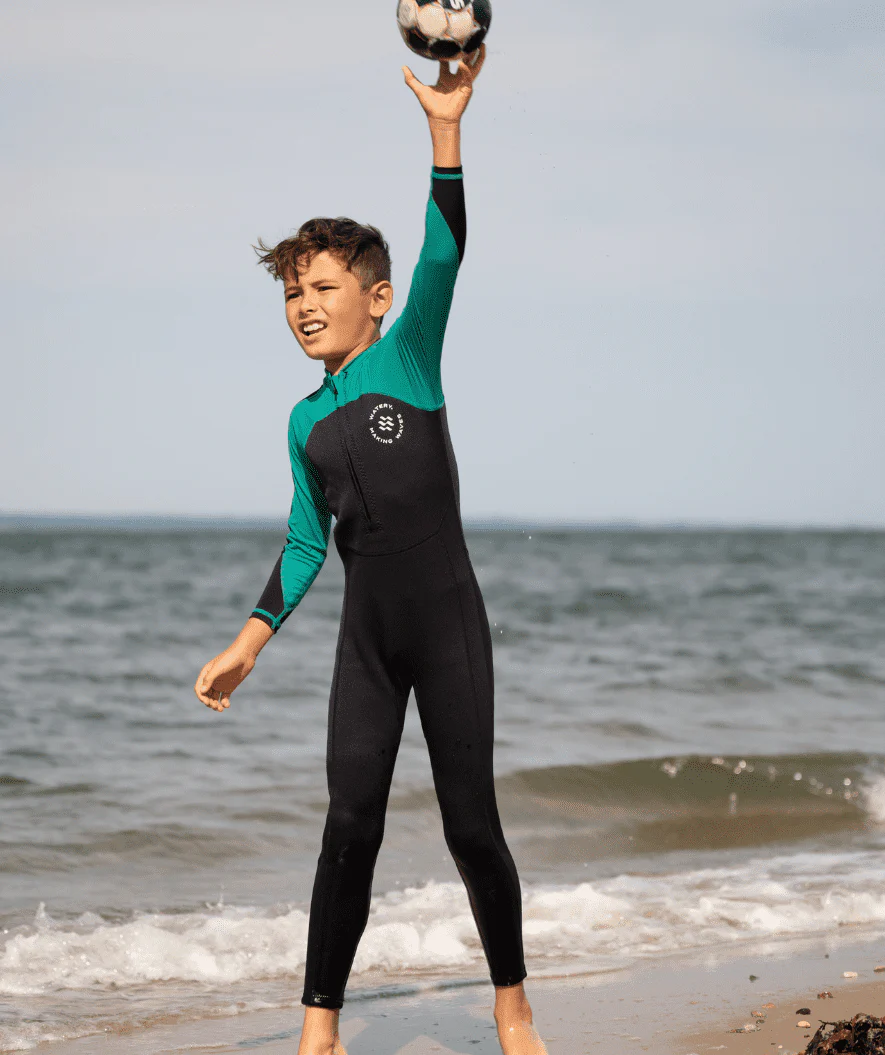 Watery UV wetsuit for kids - Calypso Full-Body - Green/black - Image 18