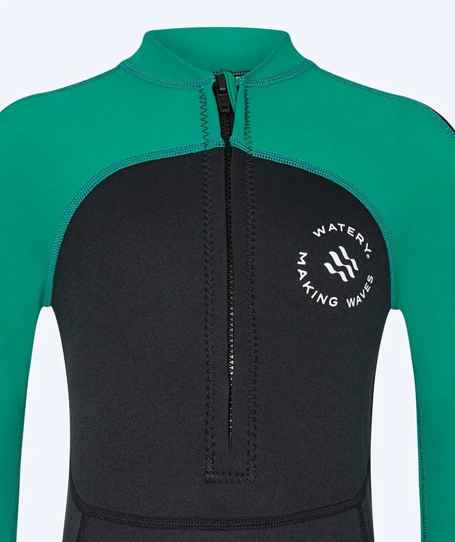 Watery UV wetsuit for kids - Calypso Full-Body - Green/black - Image 7