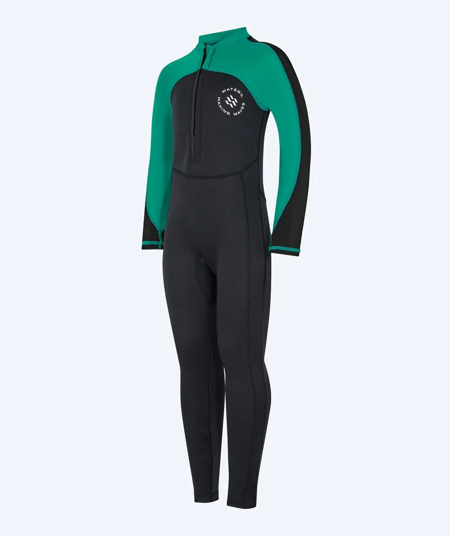 Watery UV wetsuit for kids - Calypso Full-Body - Green/black - Image 8