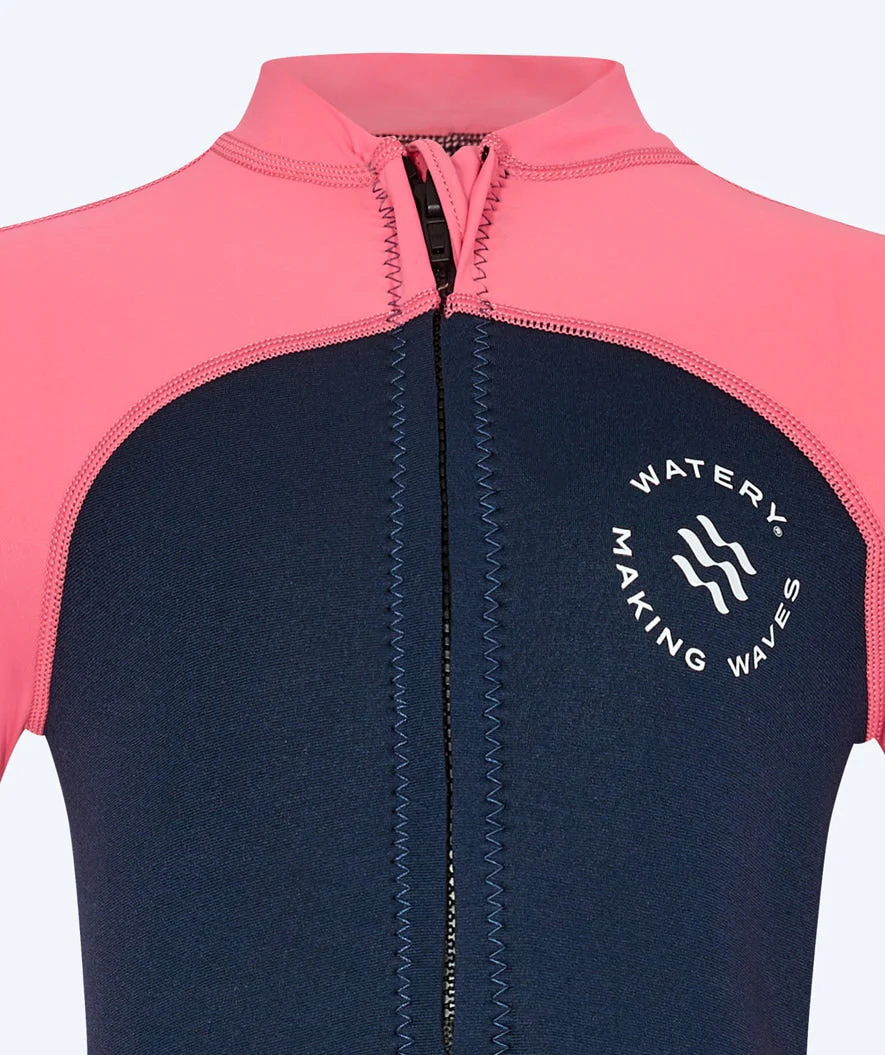 Watery UV wetsuit for kids - Calypso Long Sleeve - Coral/dark blue - Image 6