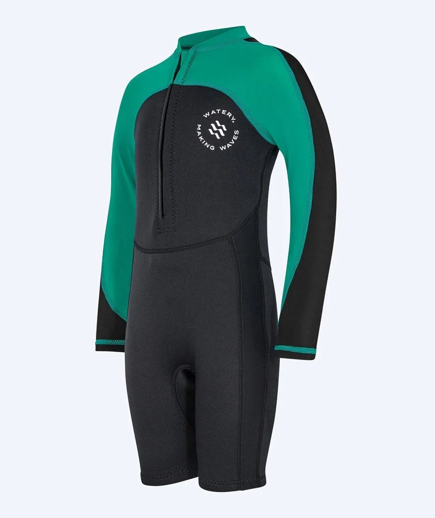 Watery UV wetsuit for kids - Calypso Long Sleeve - Green/black - Image 8