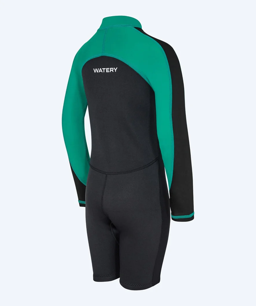 Watery UV wetsuit for kids - Calypso Long Sleeve - Green/black - Image 9