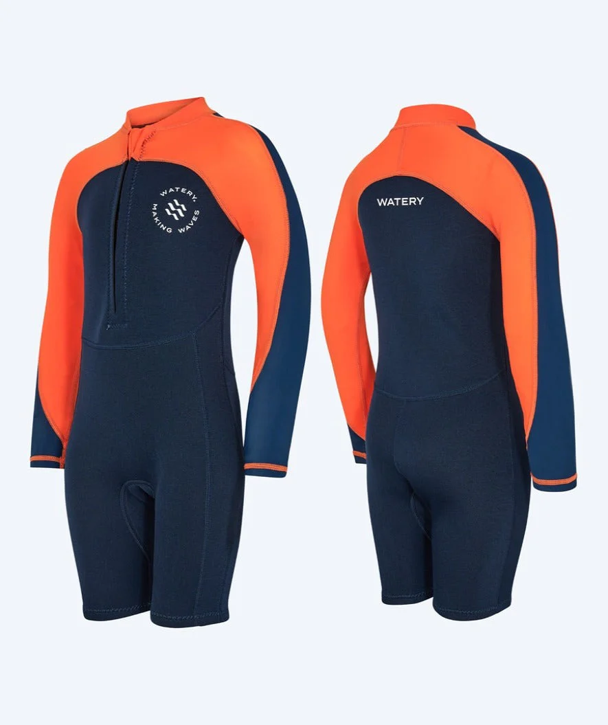 Watery UV wetsuit for kids - Calypso Long Sleeve - Orange/blue