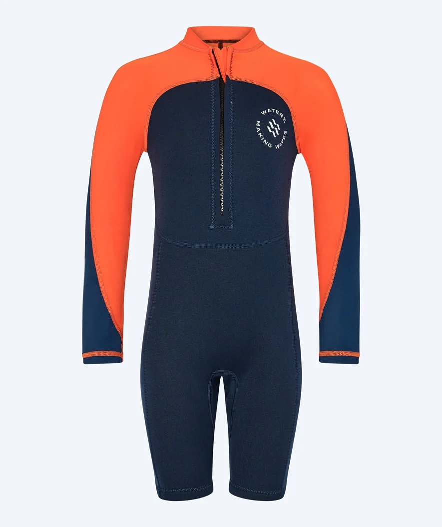 Watery UV wetsuit for kids - Calypso Long Sleeve - Orange/blue - Image 2