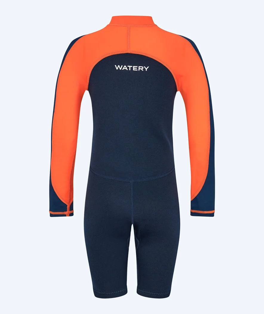 Watery UV wetsuit for kids - Calypso Long Sleeve - Orange/blue - Image 3