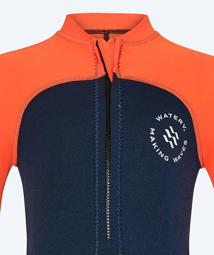 Watery UV wetsuit for kids - Calypso Long Sleeve - Orange/blue - Image 6