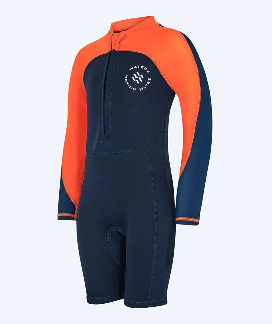 Watery UV wetsuit for kids - Calypso Long Sleeve - Orange/blue - Image 8