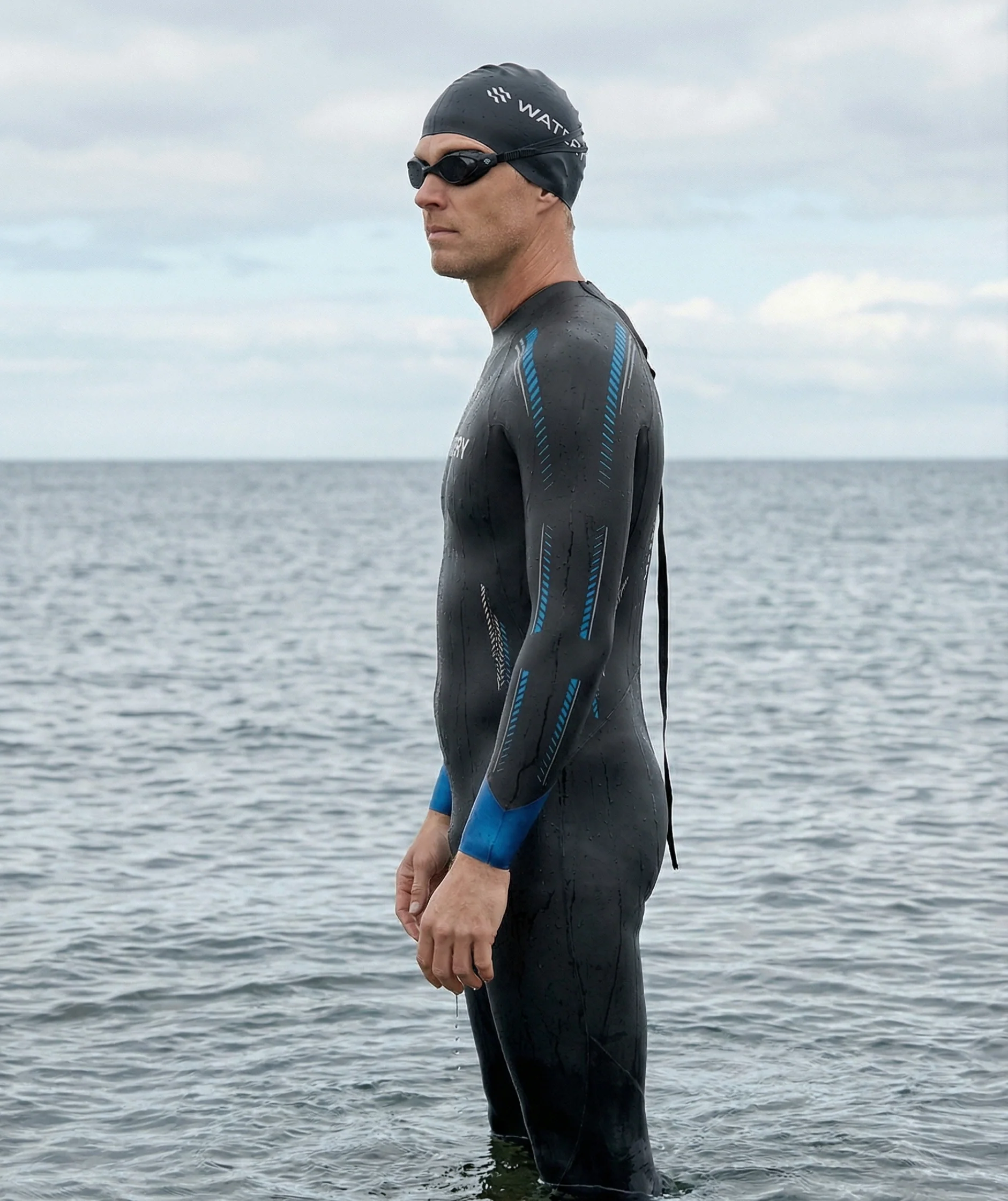Watery wetsuit for men - Calder Rapid - Black/blue - Image 4