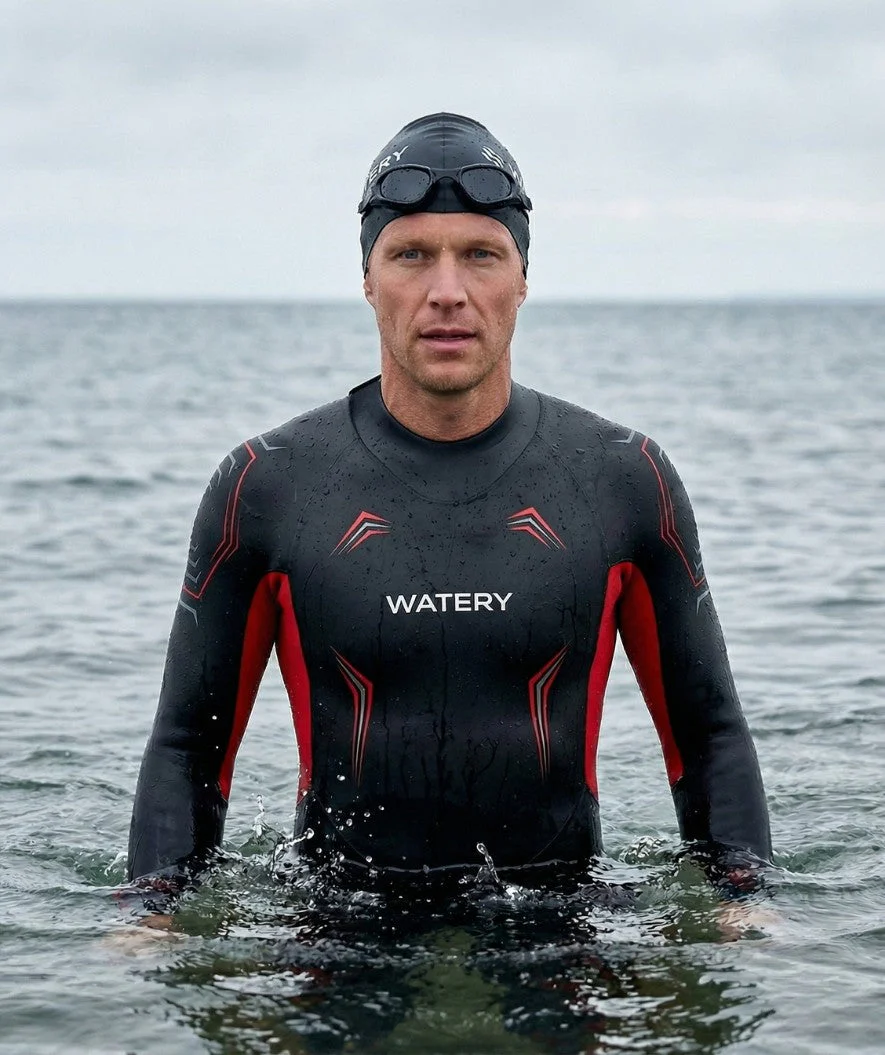 Watery wetsuit for men - Reptile Breast - Orange - Image 7