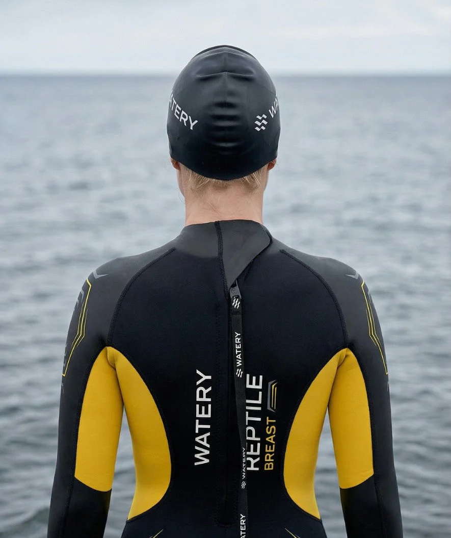Watery wetsuit for women - Reptile Breast - Yellow - Image 7