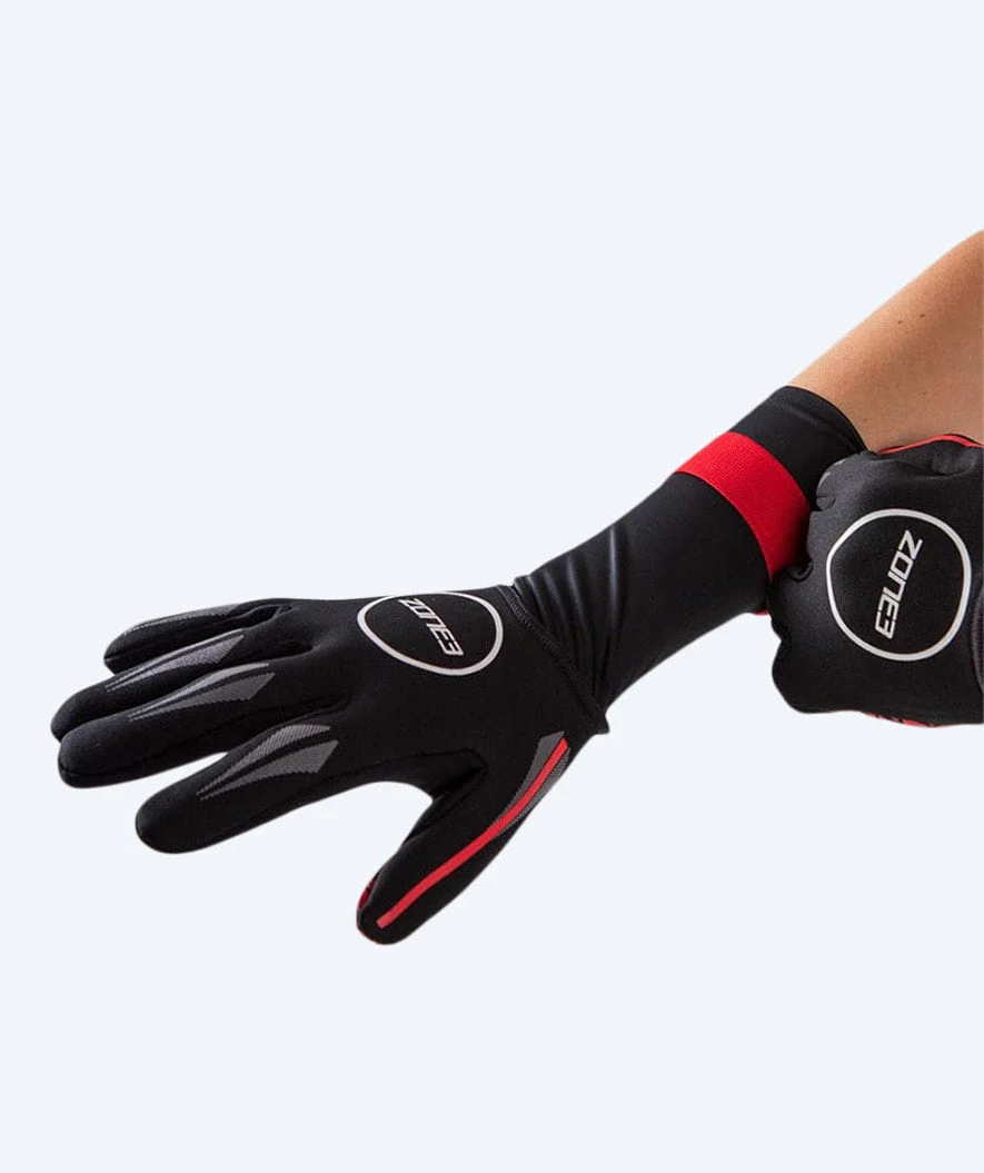 ZONE3 neoprene gloves - (2mm) - Black/red - Image 2